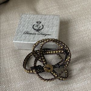 Premier designs wrap bracelet brown leather